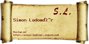 Simon Ladomér névjegykártya